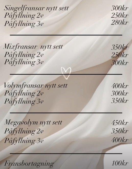 Fransar påfyllning i Perstorp - Boka din service idag
